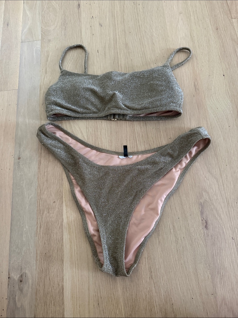 J. Crew Shimmery Gold Bikini Two-Piece